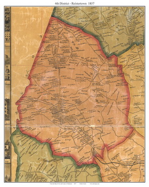 1857 Baltimore Co Md Wall Map