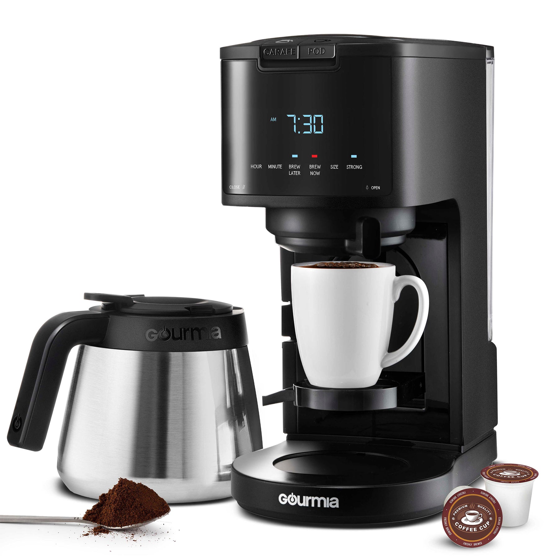 2 In 1 Single Serve K Cup Pod Compatible 12 Cup Coffee Maker With Thermal Carafe Walmart Com