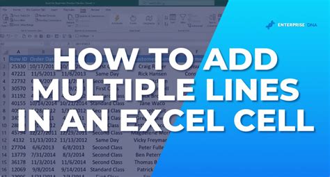 3 Easy Methods To Add Multiple Lines In An Excel Cell Tips