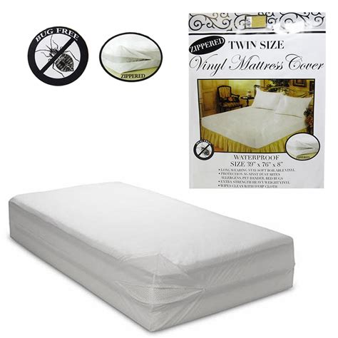 6 Pc Twin Vinyl Zippered Mattress Cover Waterproof Bed Bug Proof Dust