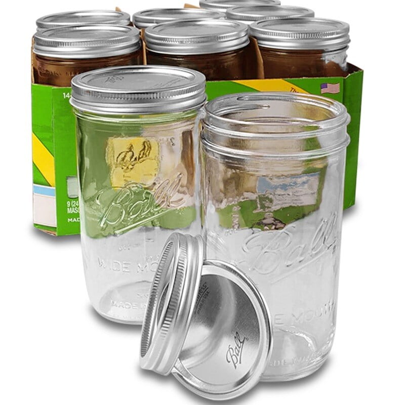 9Ea 24 Oz Ball Mason Jars By Paper Mart Walmart Com Walmart Com