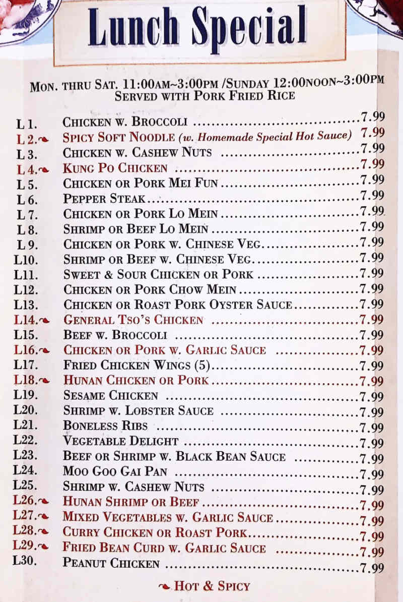 A 1 Kitchen Chinese Menu Potsdam Ny