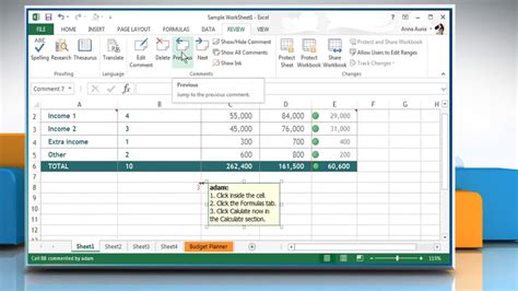 Add Comments To Formulas And Cells In Excel 2013