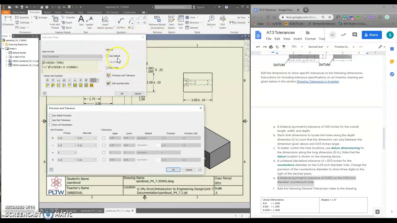 Add Tolerances To Drawings Autodesk Inventor 2017 Youtube