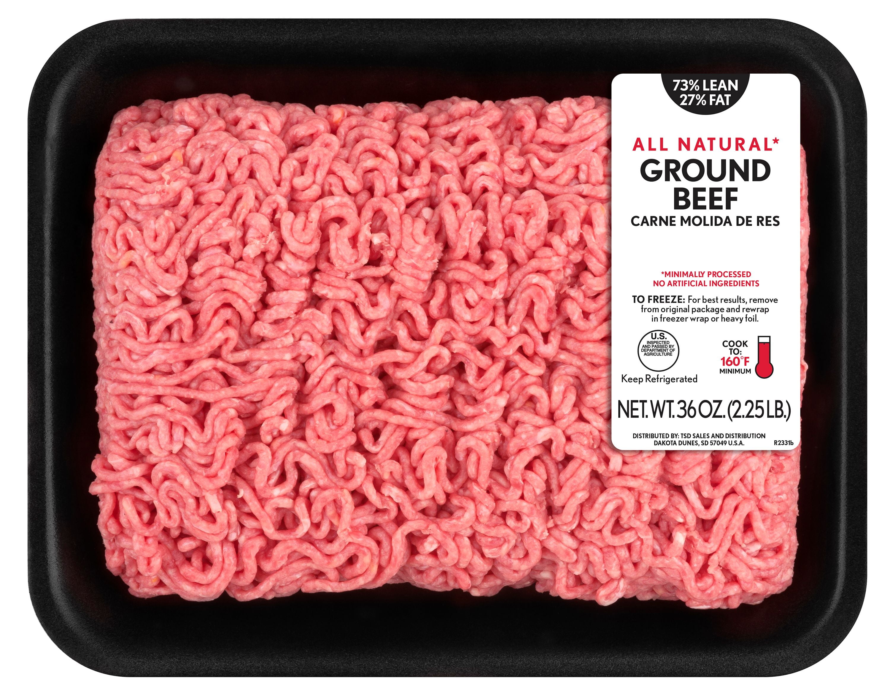 All Natural* 73% Lean/27% Fat Ground Beef, 1 Lb Tray - Walmart.com