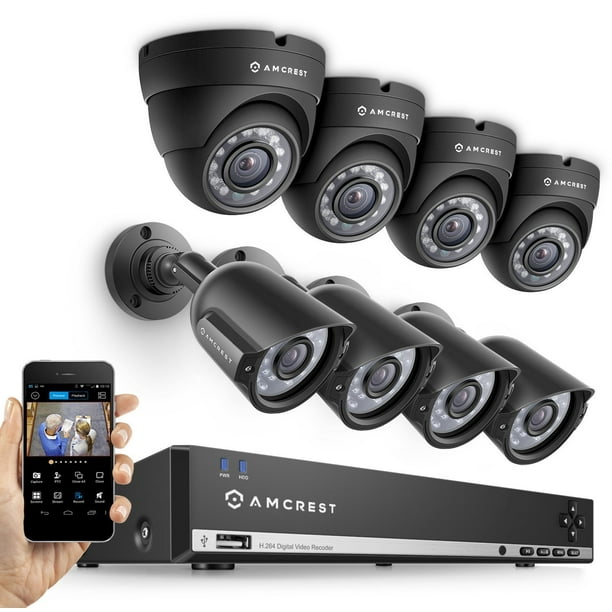 Amcrest 960H 8Ch 1Tb Dvr Security Camera System W 4 X 800 Tvl Bullet