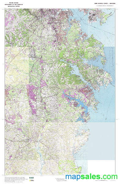 Anne Arundel County Map Historical Topographic Map 1907 Etsy