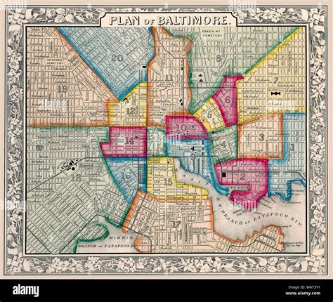 Antique Map Of Baltimore Hi Res Stock Photography And Images Alamy