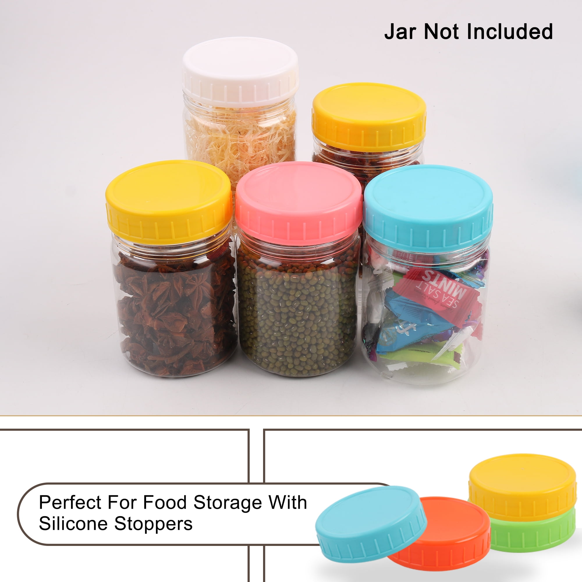 Assorted Color Pp Mason Jar Lid Regular And Wide Mouth Mason Canning Bottle Jars 8 Pack