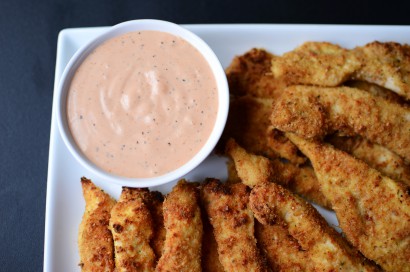 Baked Chicken Fingers W Dipping Sauce Butteryum A Tasty Little Food