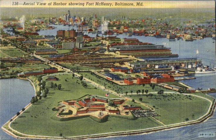 Baltimore Maryland Aerial View Harbor Unused Linen Postcard Bidstart