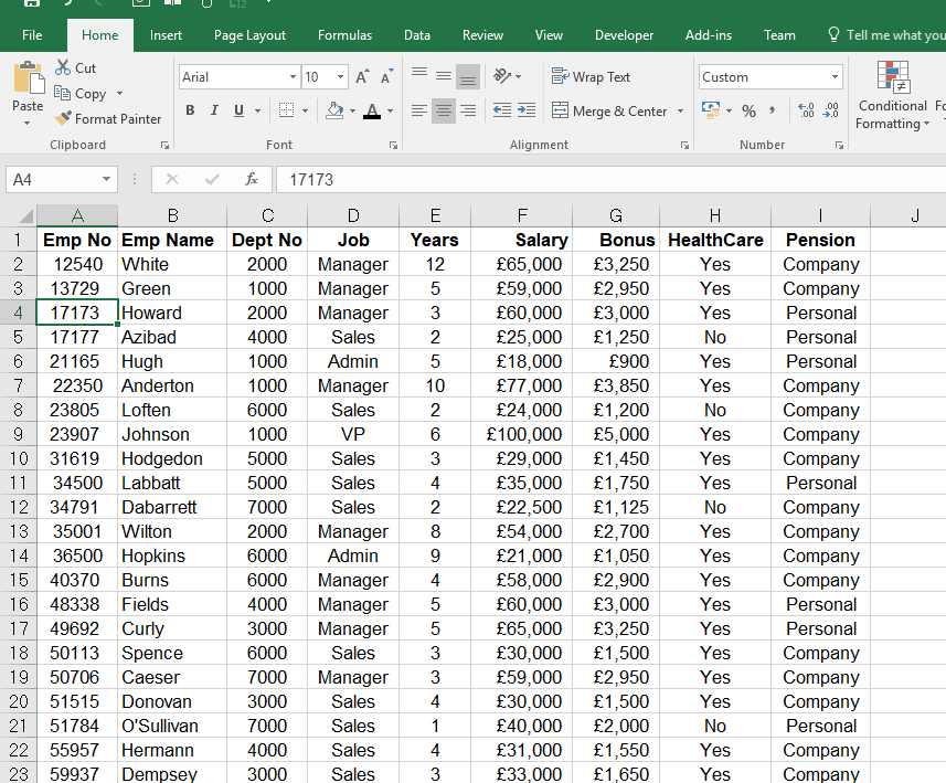 Benefits Of Using Excel To Format Database Lists As Tables