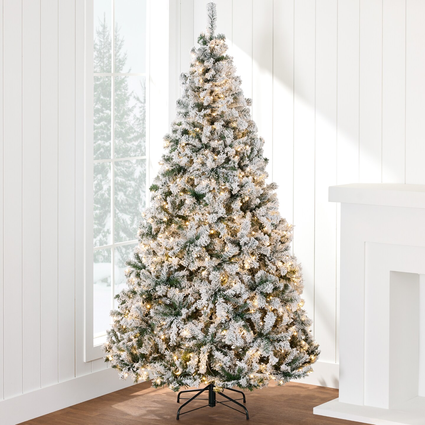 Best Choice Products 7 5Ft Pre Lit Holiday Christmas Pine Tree W Snow