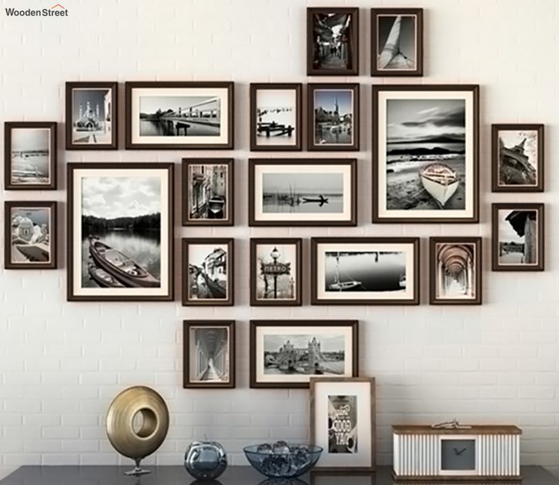 Buy Dark Brown Set Of 20 Wall Photo Frames Online In India At Best