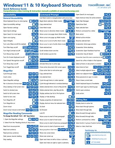 Buy Windows 11 And 10 Keyboard Shortcuts Quick Reference Training Tutorial Guide Cheat Sheet