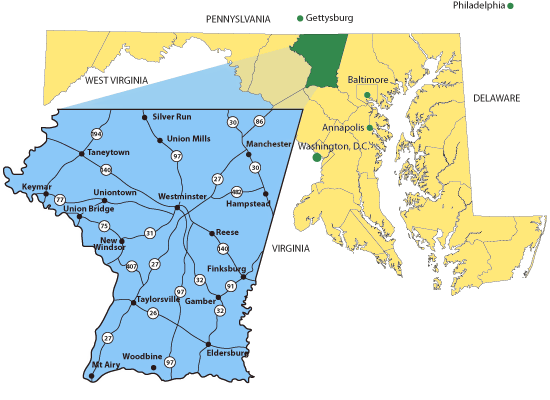 Carroll County Md Map Map Of West