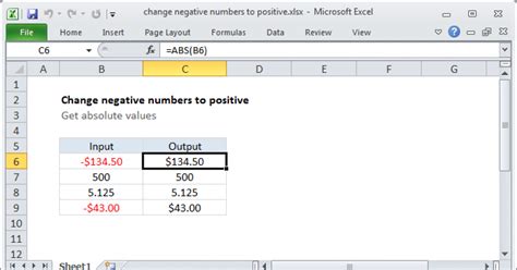 Change Negative To Positive Number In Excel How To Change Negative