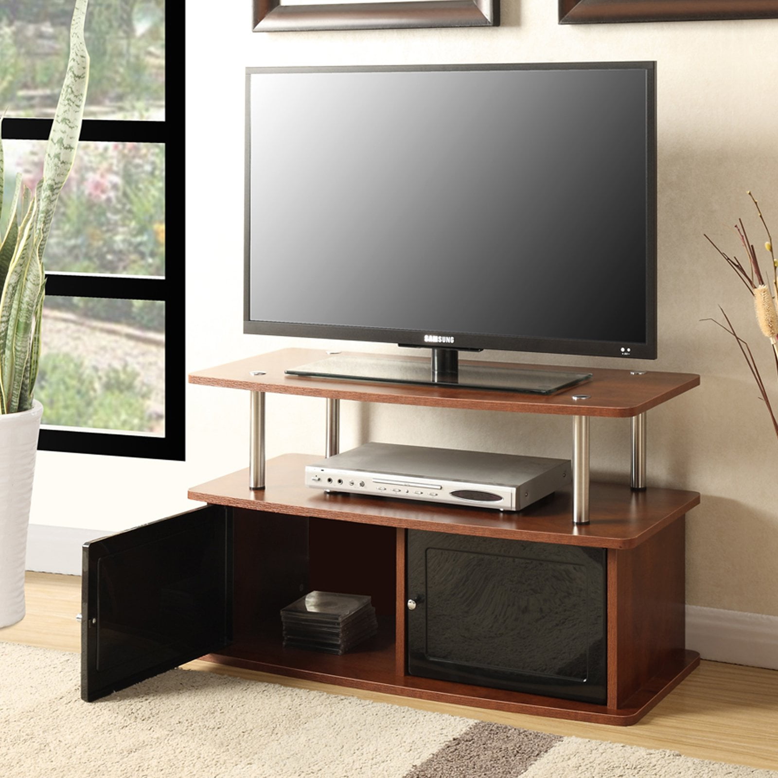 Convenience Concepts Designs2go Tv Stand With 2 Cabinets For Tvs Up To