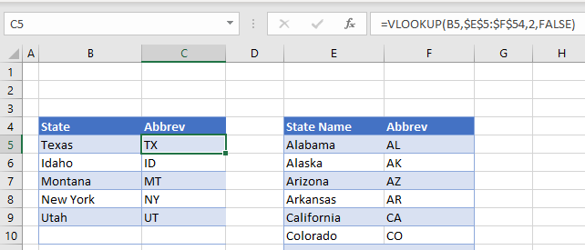 Convert State Name To Abbreviation Excel Google Sheets Automate Excel