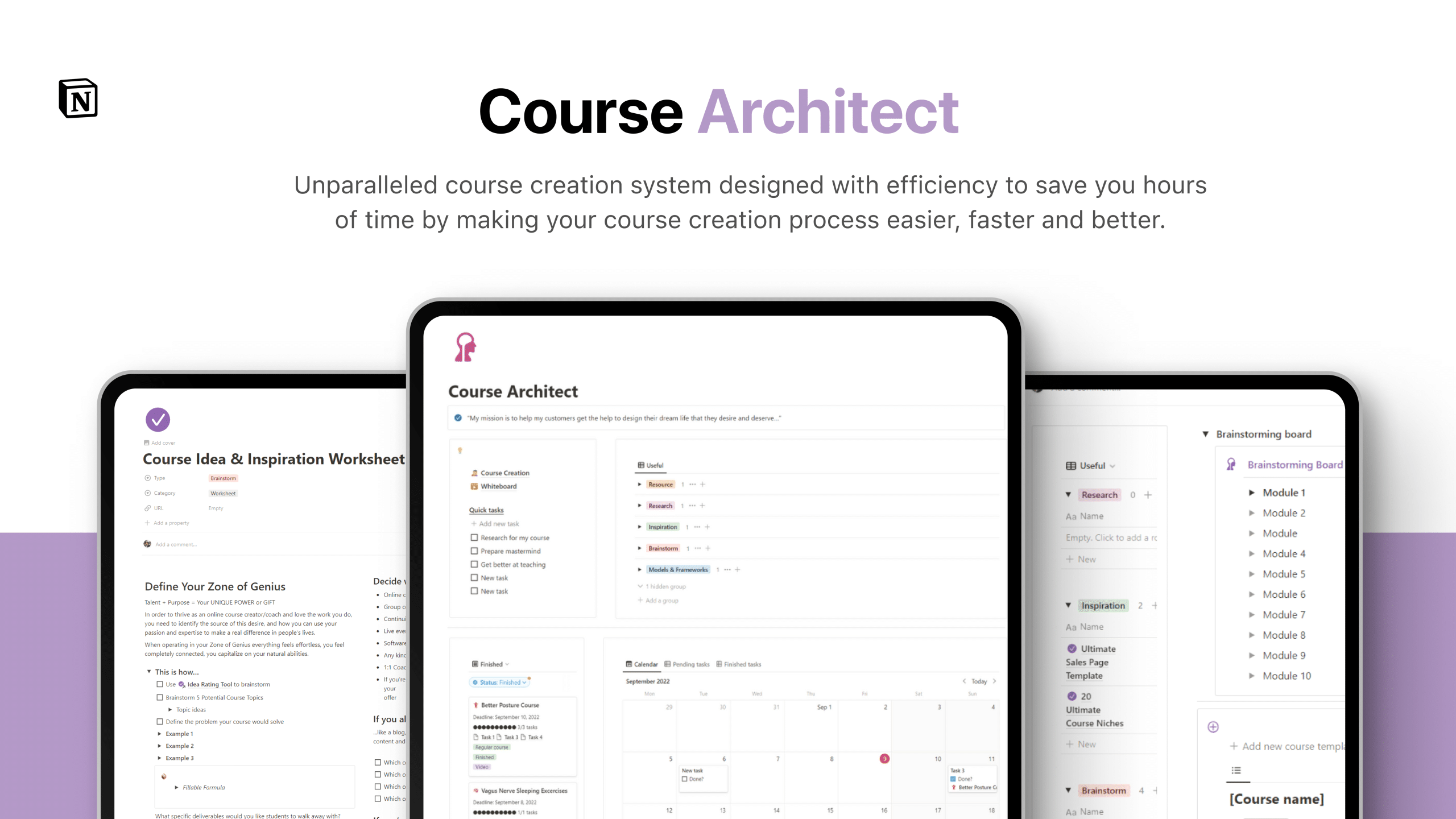 Course Architect Ultimate Course Creation System For Notion