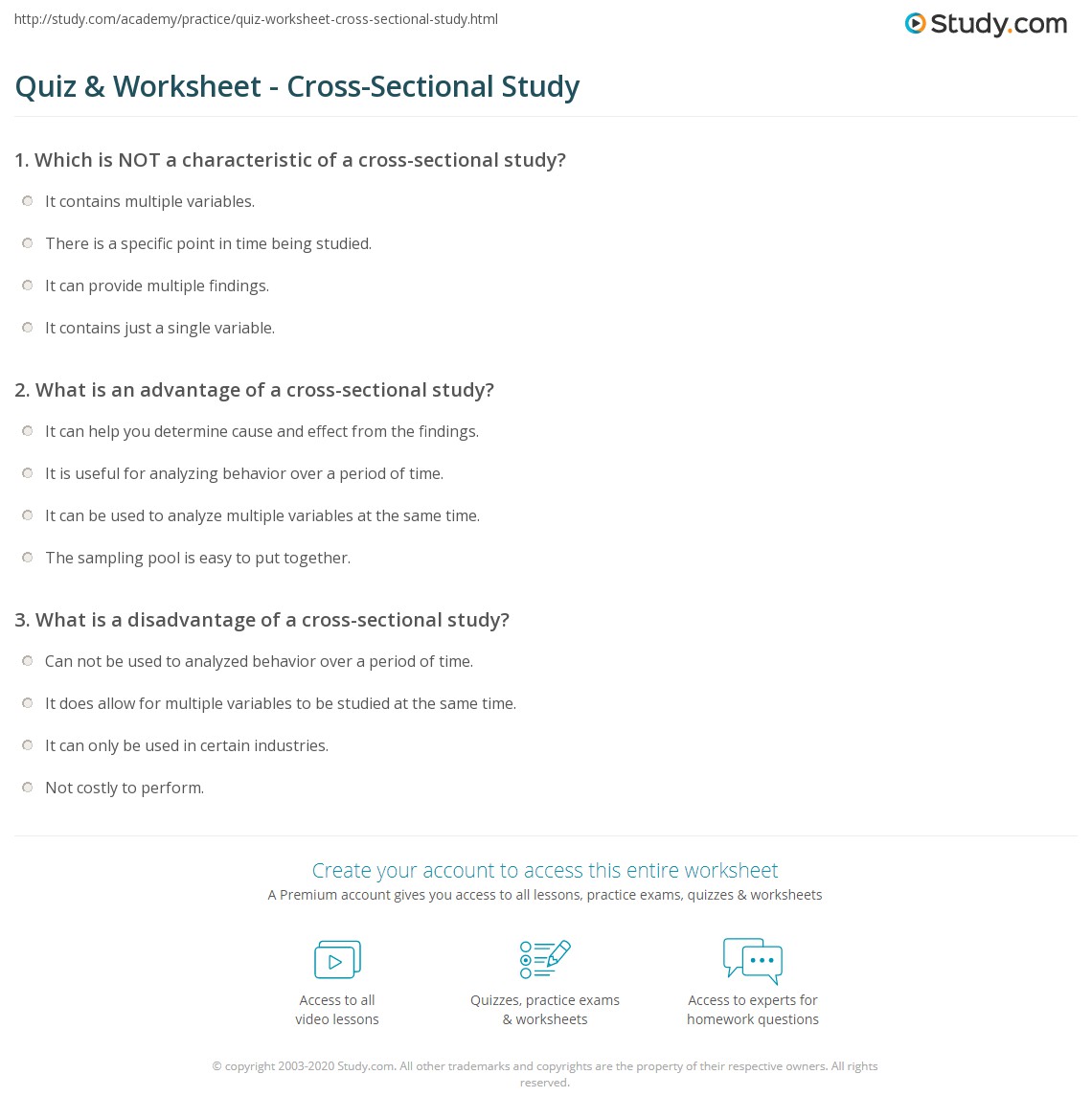 Cross Sectional Study