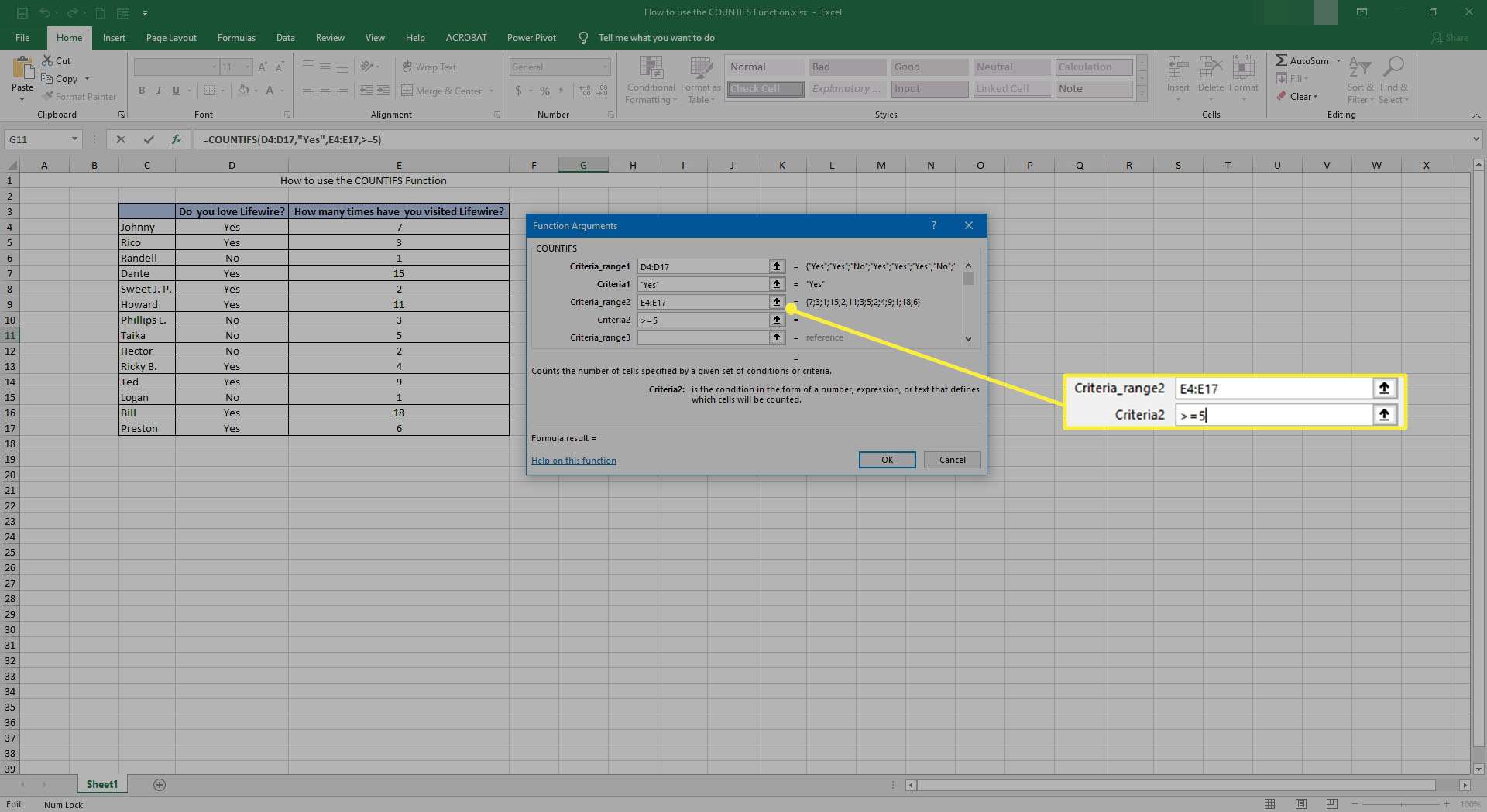 De Aantal Als Functie In Excel