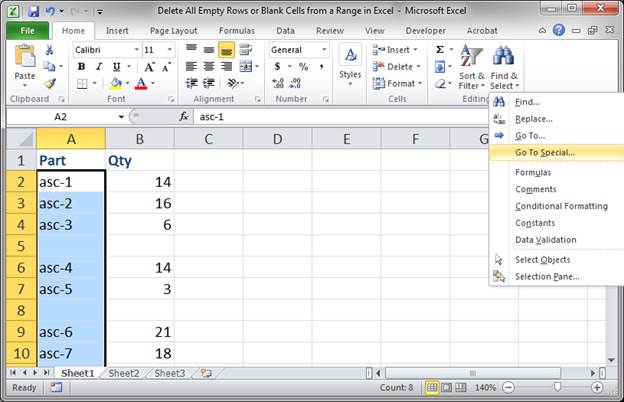 Delete All Empty Rows Or Blank Cells From A Range In Excel Teachexcel Com