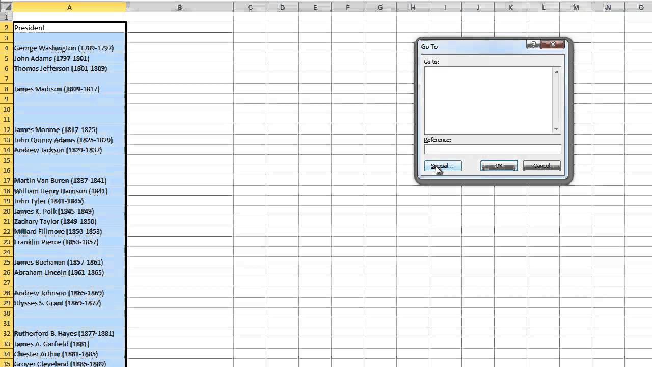 Delete Blank Lines From Excel Youtube