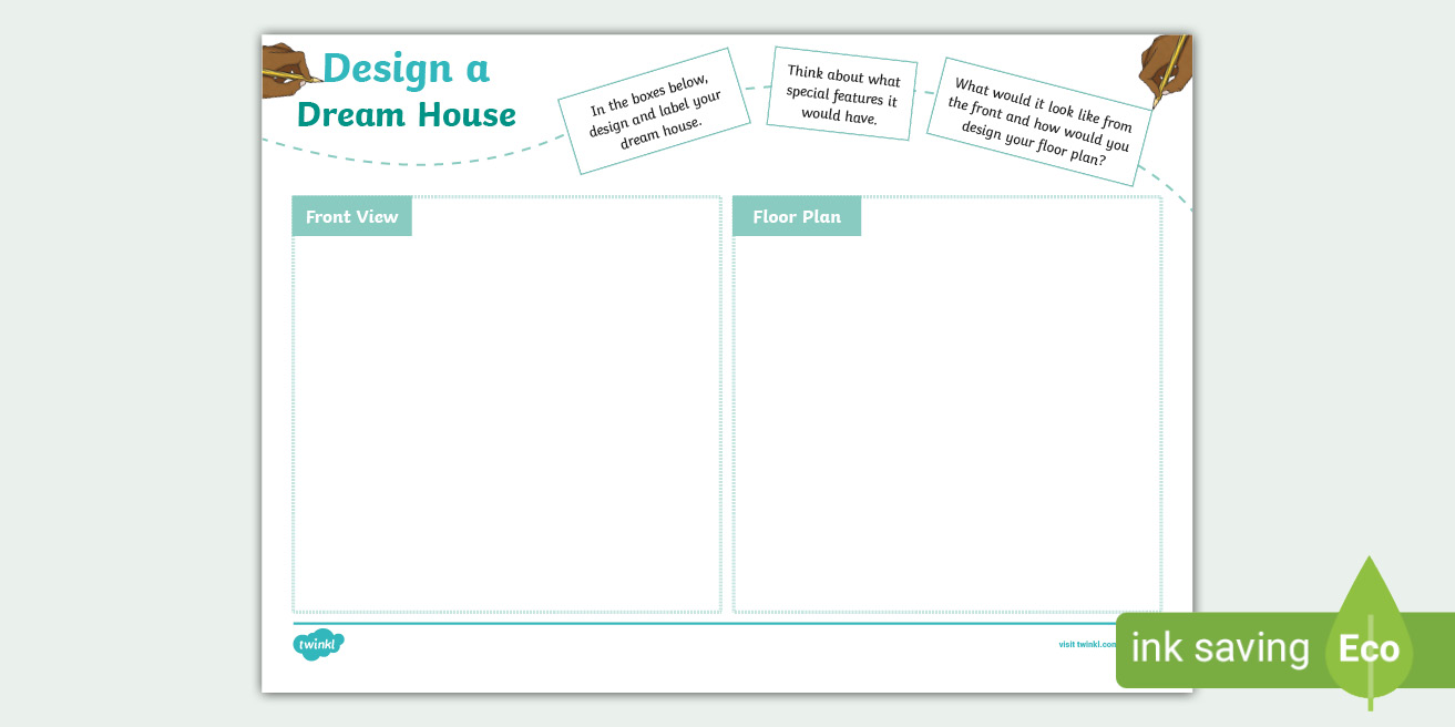 Design A Dream House Activity Sheet Twinkl