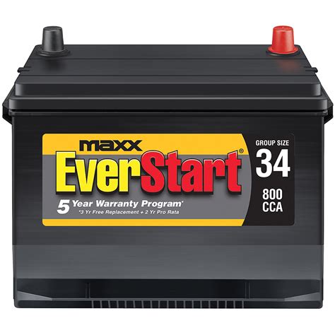 Everstart Maxx Lead Acid Automotive Battery Group Size 34N Walmart Com