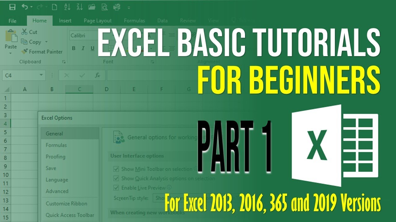 Excel Basic Tutorial For Beginners Youtube