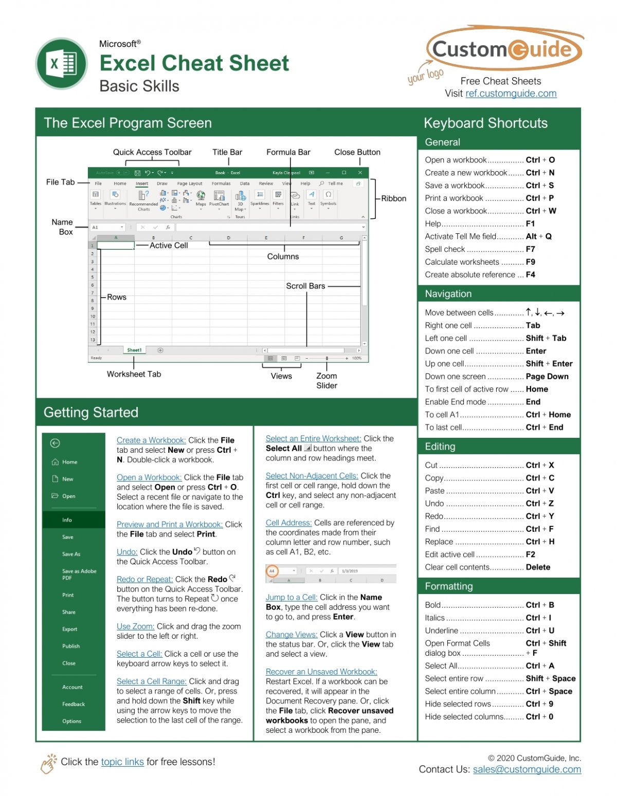 Excel Cheat Sheet