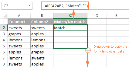 Excel Compare Two Columns For Matches And Differences