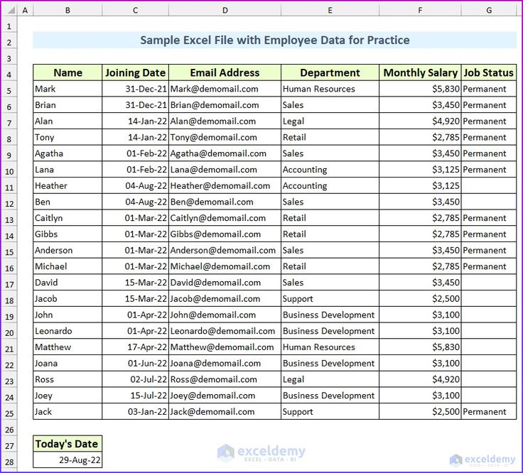 Excel Data For Practice Free Download Exceldemy