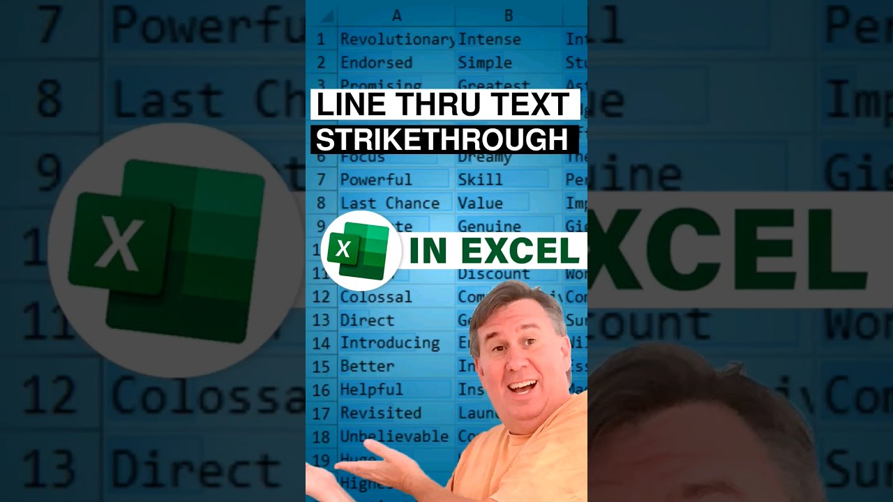 Excel Draw A Line Through Text Strikethrough Shorts