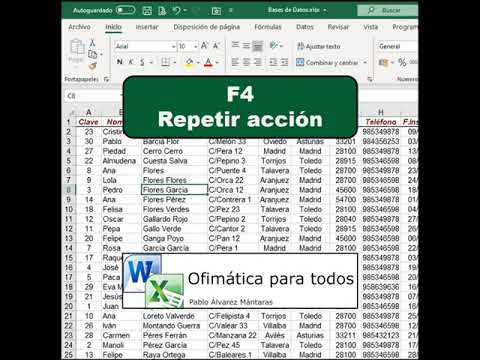 Excel F4 Repetir Acci N Youtube