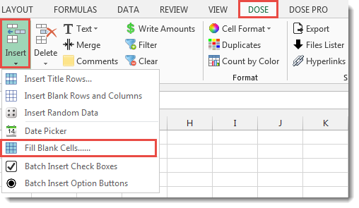 Excel Fill Blank Cells