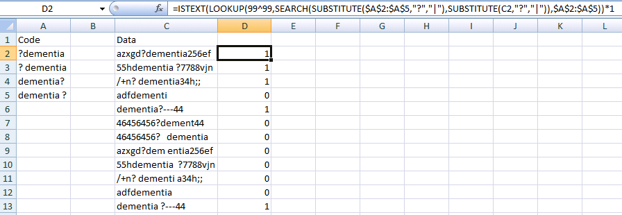 Excel Finding All Instances Of A Certain String Stack Overflow