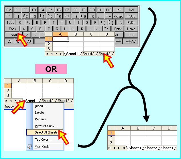 Excel Select All Sheets Shortcut