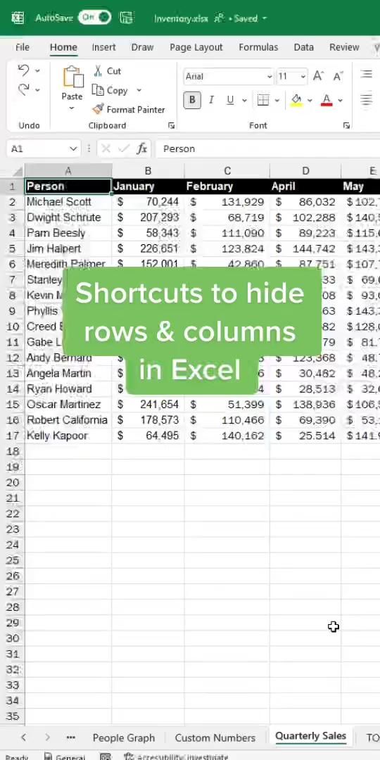 Excel Shortcut To Hide Rows And Columns Artofit