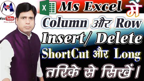 Excel Tutorial Row And Column Insertion And Deletion Step By Step