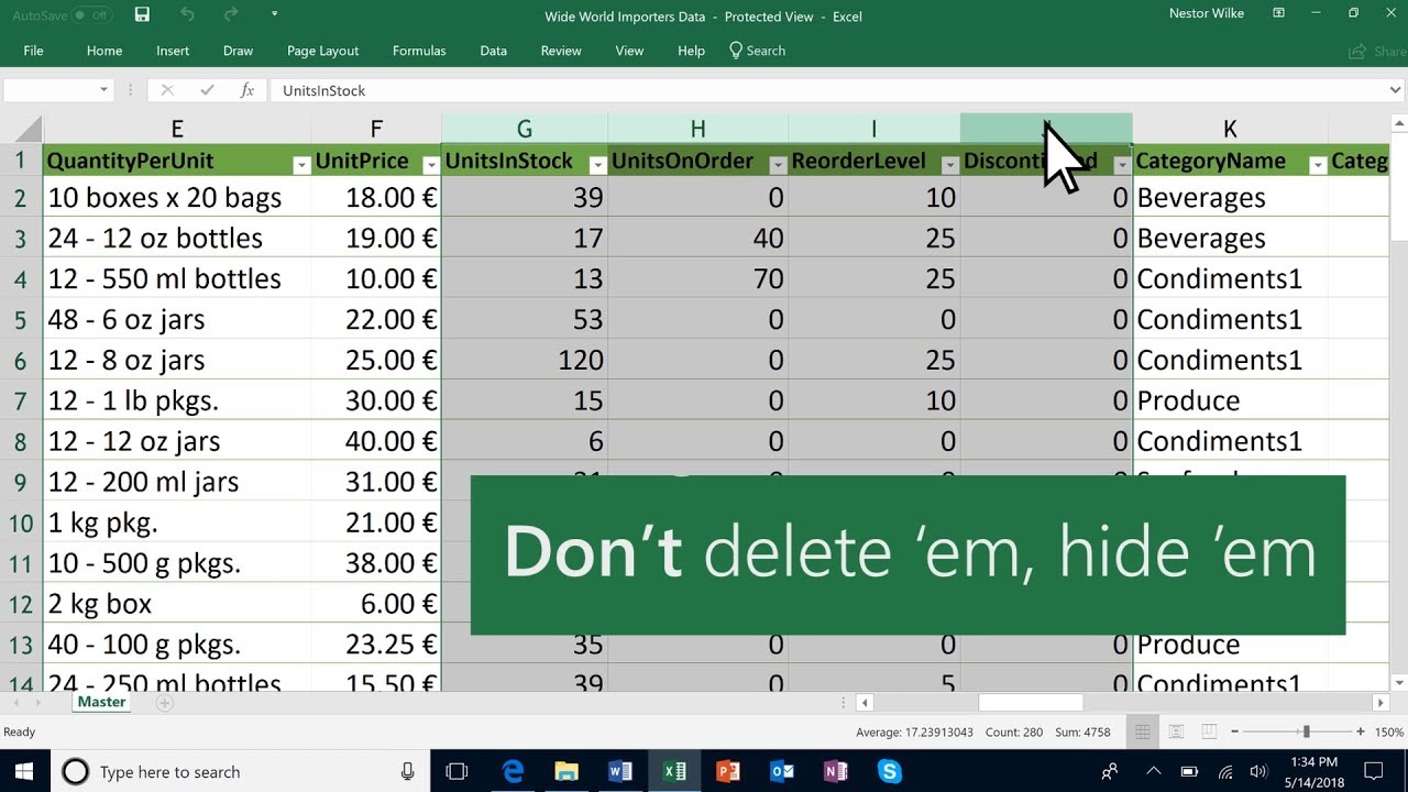 Excel Unhide Columns Shortcut Baptheater