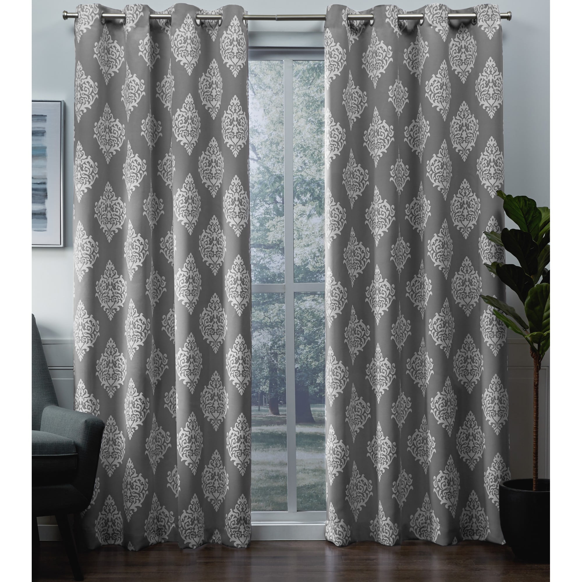 Exclusive Home Curtains Medallion Room Darkening Blackout Grommet Top