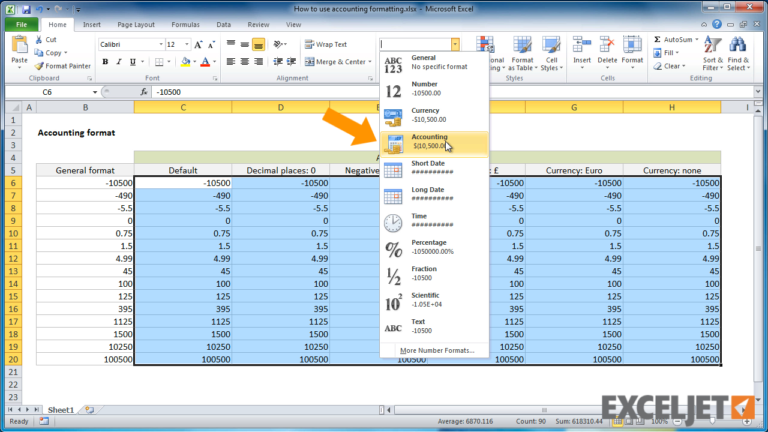 Formatting Excel Spreadsheets