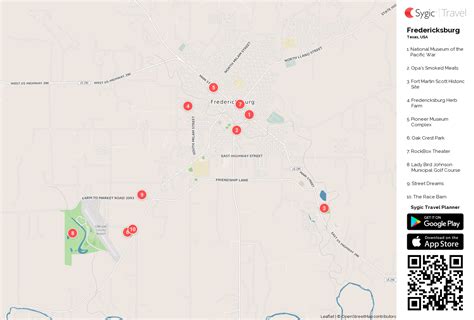 Fredericksburg Printable Tourist Map Sygic Travel