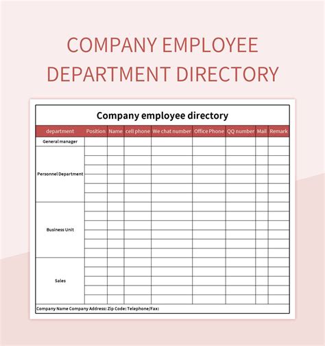 Free Directory Templates For Google Sheets And Microsoft Excel Slidesdocs