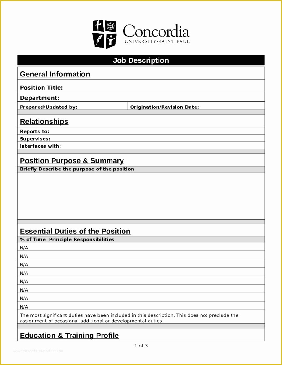 Free Job Description Template Of Employee Job Descriptions Tool And