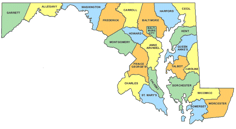 Free Printable Labeled Maryland Map With State Capital Cities