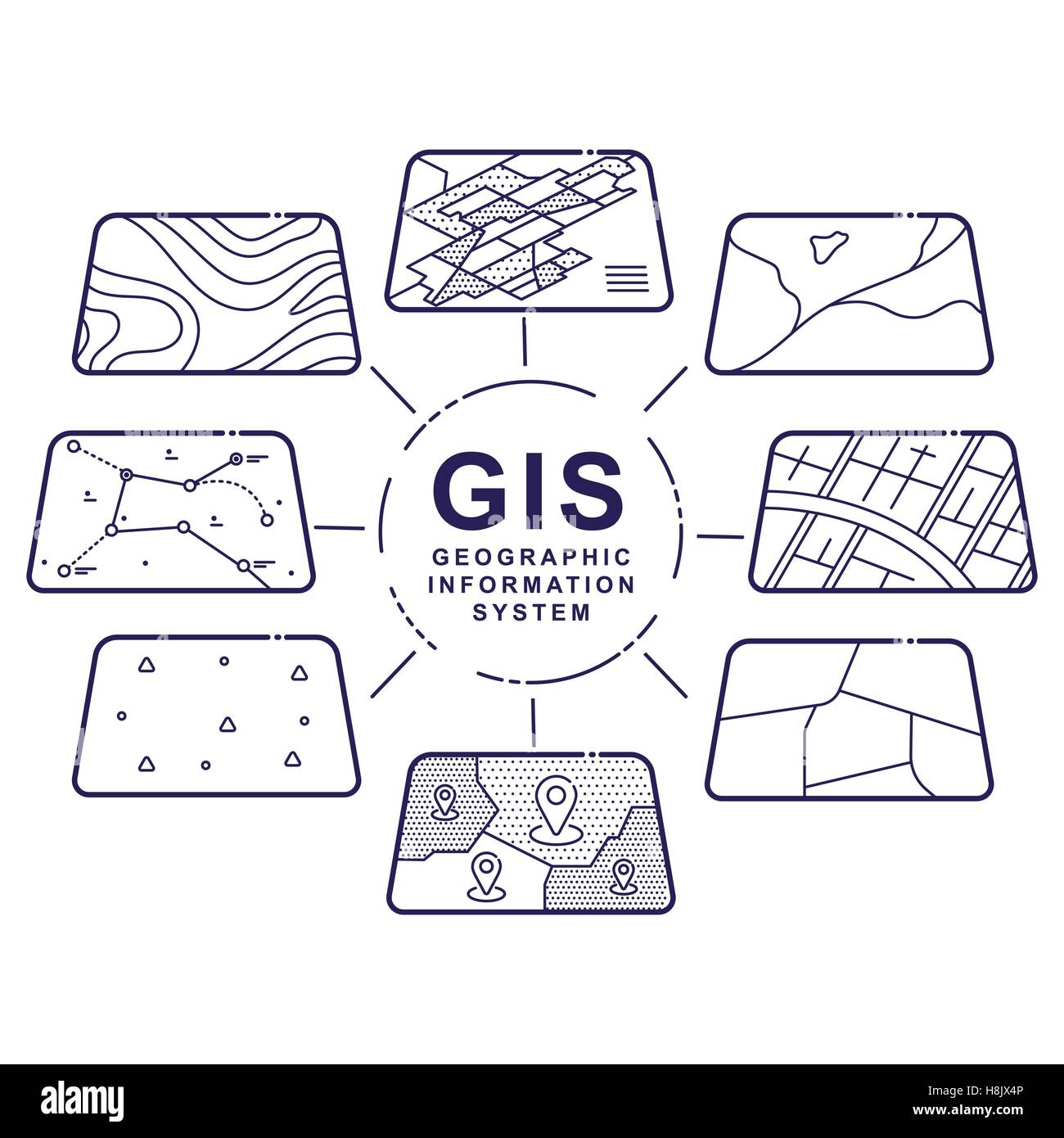 Gis Concept Data Layers For Infographic Stock Vector Illustration Of