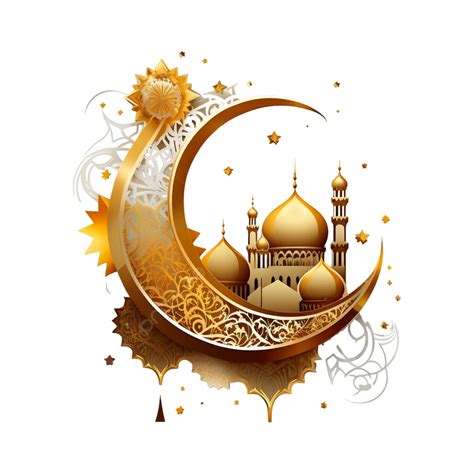 Golden Islamic Moon And Star Ramadan Kareem Vector Image